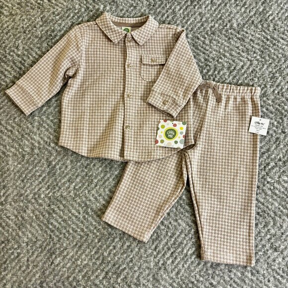 Little Me Other - Little Me Tan Houndstooth Pant Set NWT 9M